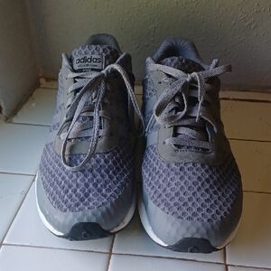 Adidas Gray Mesh Athletic Shoes with Cushioned Midsole